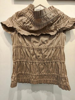 2000S Saint Laurent by Tom Ford cotton beige top size S