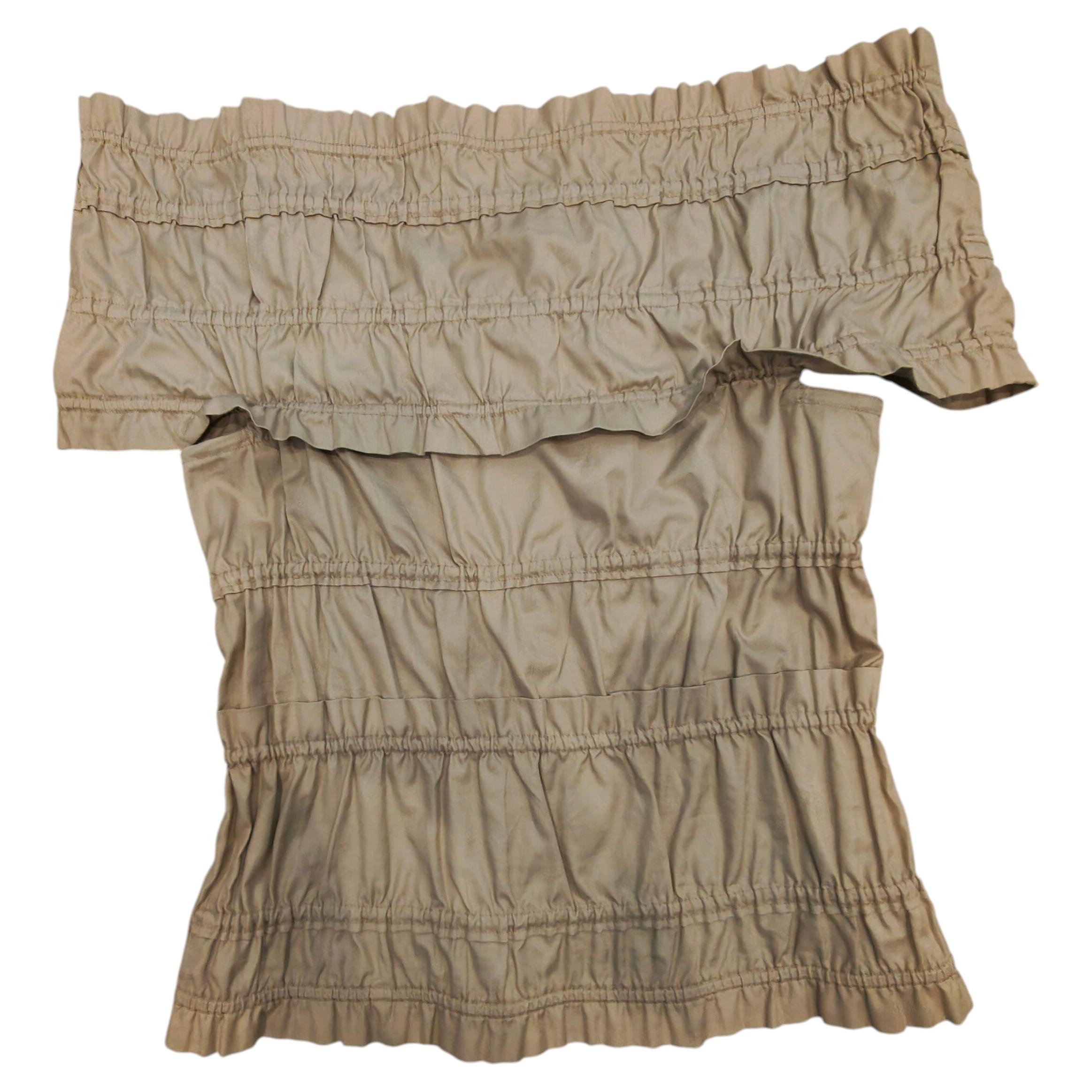 2000S Saint Laurent by Tom Ford cotton beige top size S For Sale