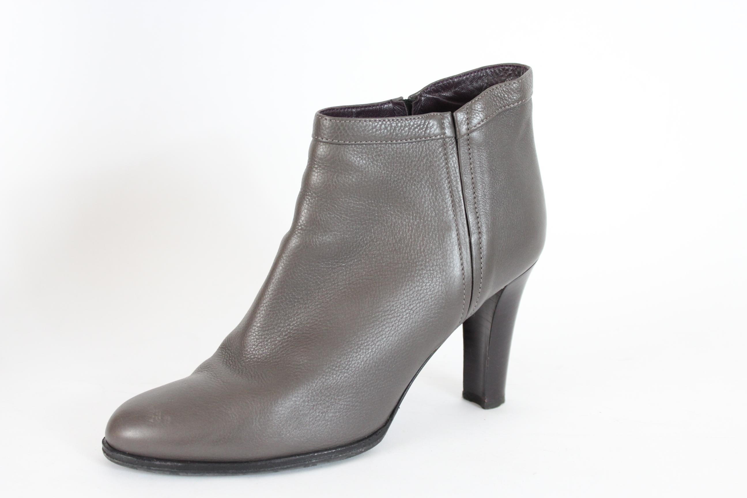 Salvatore Ferragamo Leonore Gray Leather Detachable High Boots NWT 2000s 2