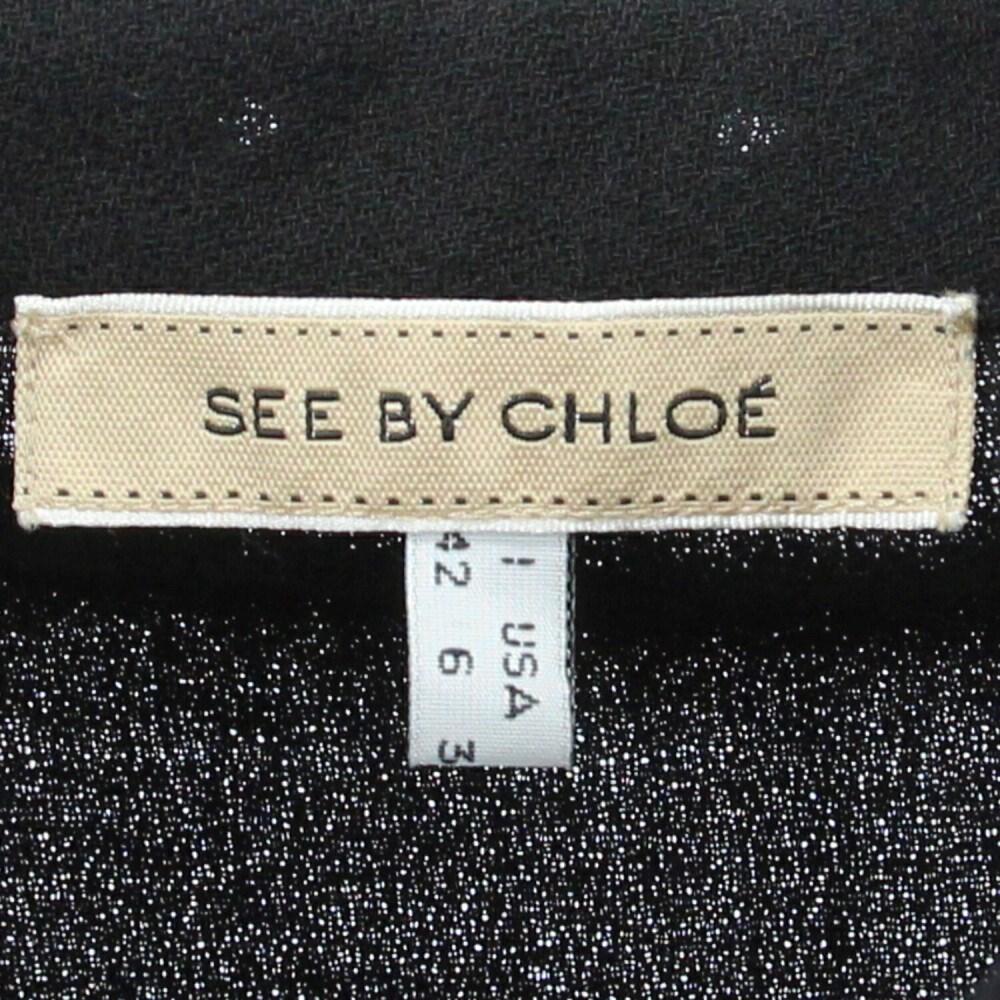 Women's 2000s See by Chloé black round-neck short sleeved dress