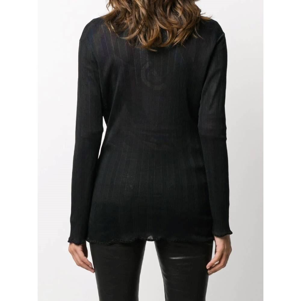 2000s Semitransparent Jean Paul Gaultier black acetate blouse In Excellent Condition In Lugo (RA), IT