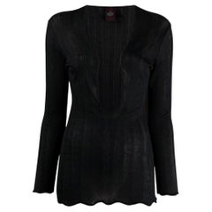 2000s Semitransparent Jean Paul Gaultier black acetate blouse
