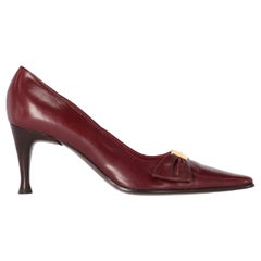 2000s Sergio Rossi Burgundy Leather Pumps
