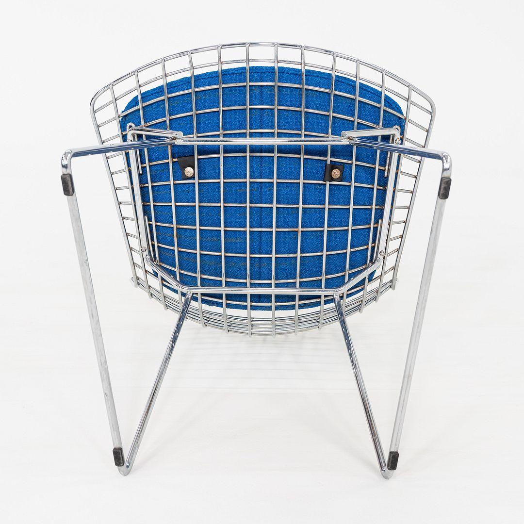 2000s Set of Five Harry Bertoia for Knoll Dining / Side Chairs w/ Blue Cushions For Sale 2