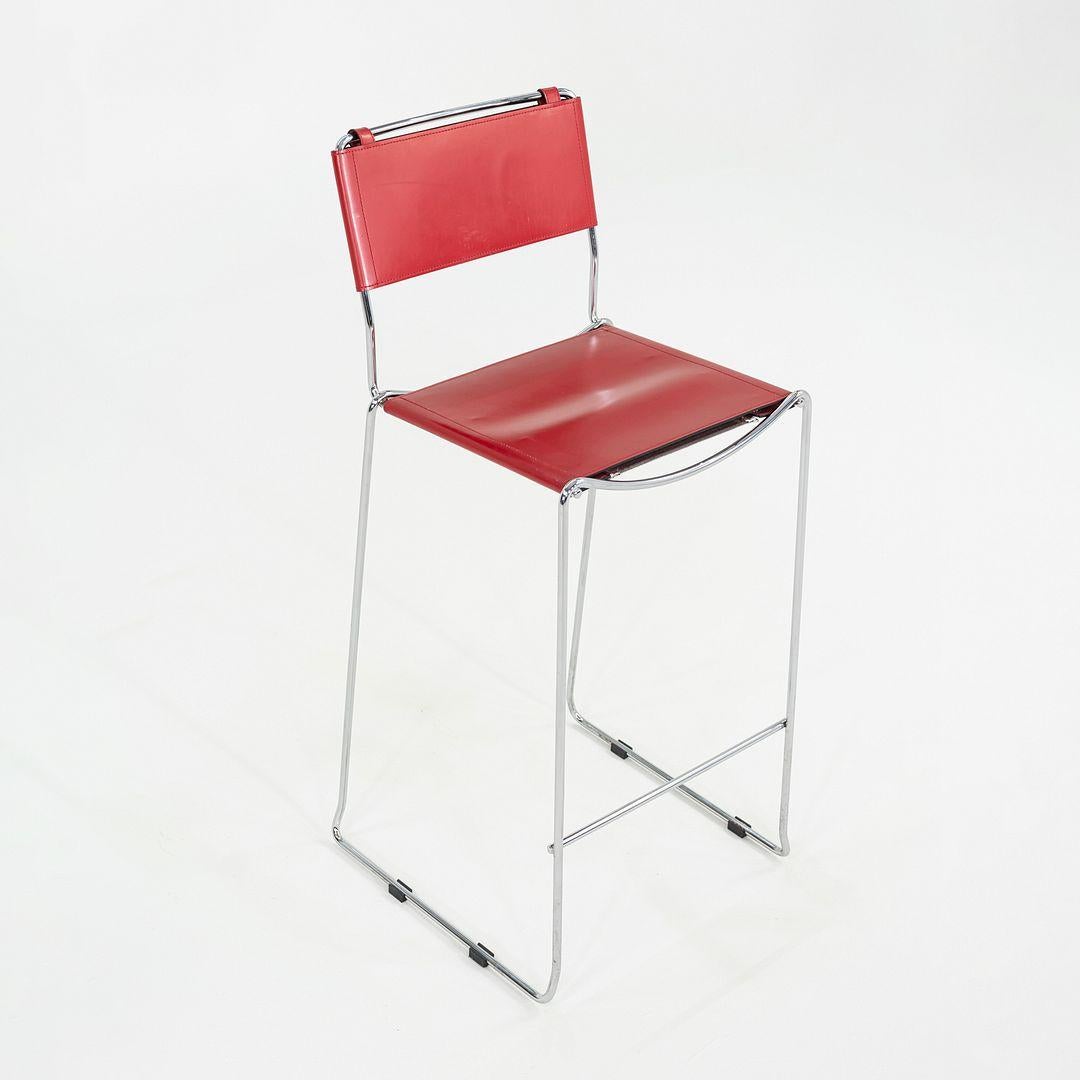 2000s Set of Four Alias Stacking Bar Stools by Giandomenico Belotti in Leather For Sale 5