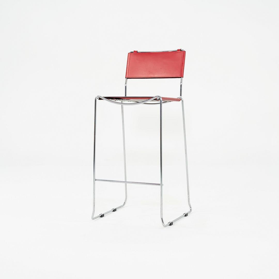 Modern 2000s Set of Four Alias Stacking Bar Stools by Giandomenico Belotti in Leather For Sale