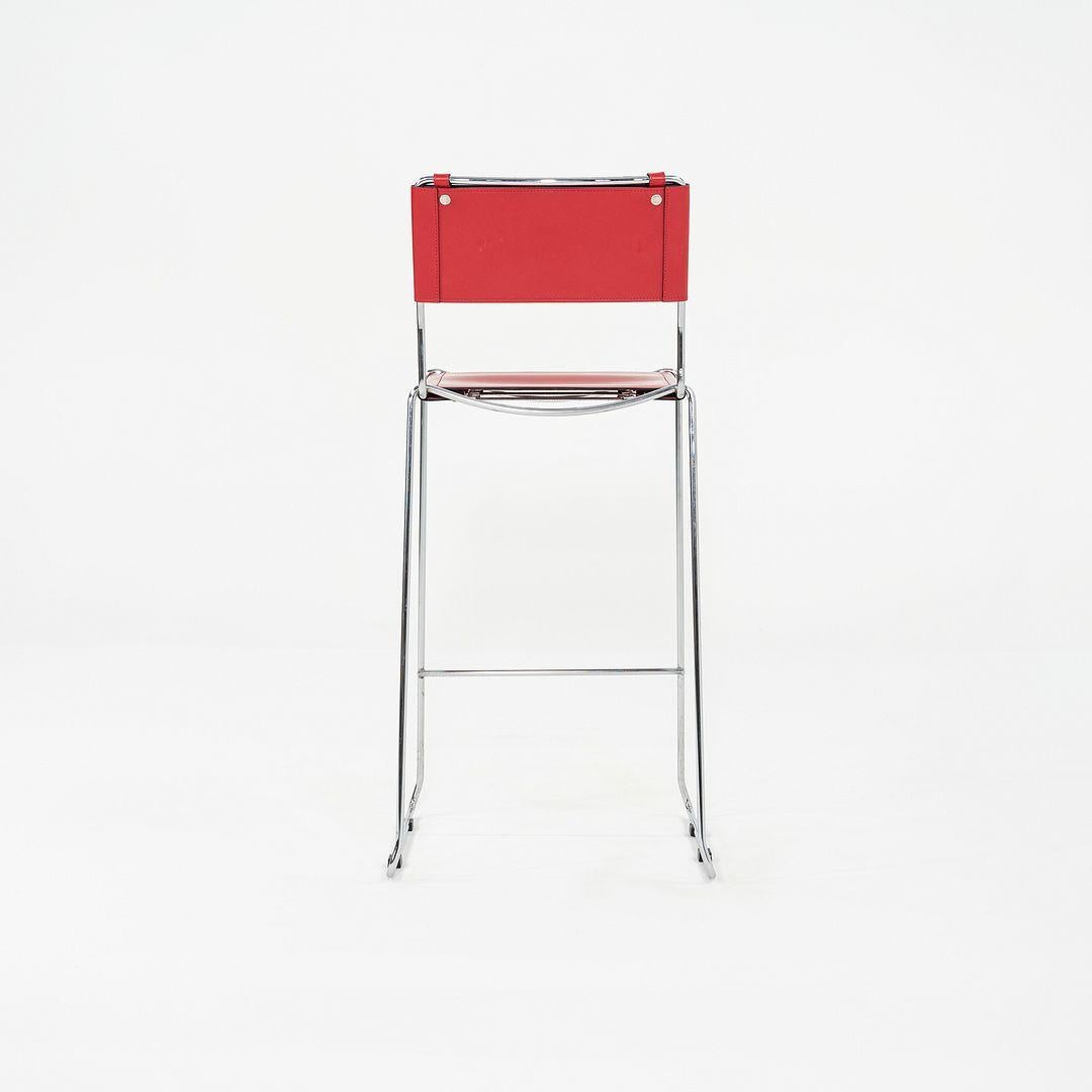 2000s Set of Four Alias Stacking Bar Stools by Giandomenico Belotti in Leather In Good Condition For Sale In Philadelphia, PA