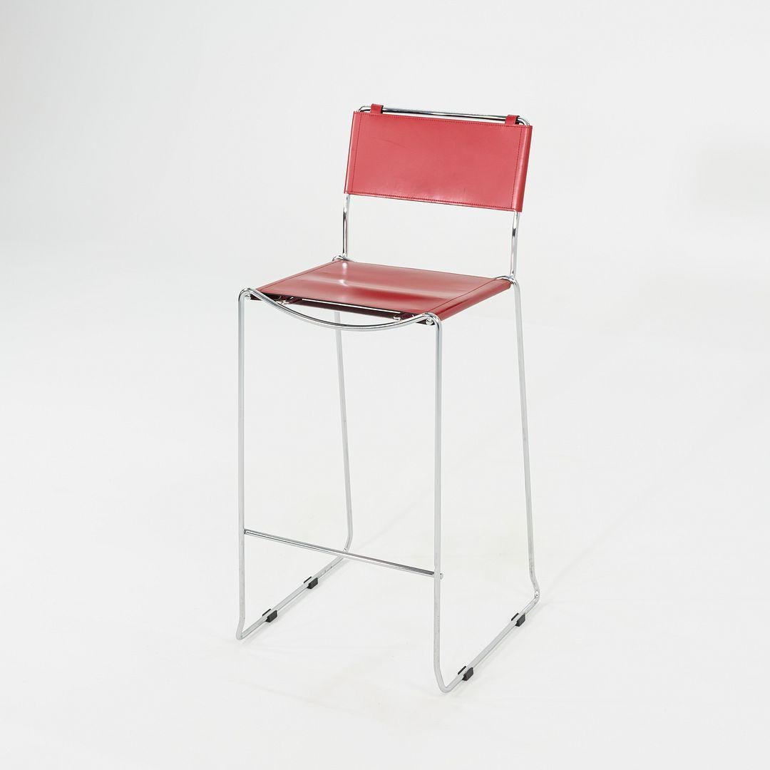 2000s Set of Four Alias Stacking Bar Stools by Giandomenico Belotti in Leather For Sale 2
