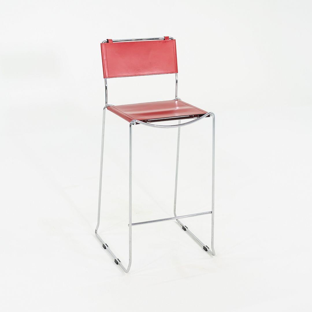 2000s Set of Four Alias Stacking Bar Stools by Giandomenico Belotti in Leather For Sale 3