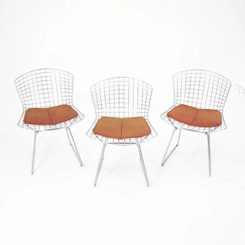 2000s Set of Six Harry Bertoia for Knoll Chrome Wire Dining / Side Chairs For Sale 1
