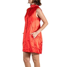 2000S SHIATZY CHEN Tomato Red Beaded Silk Dress