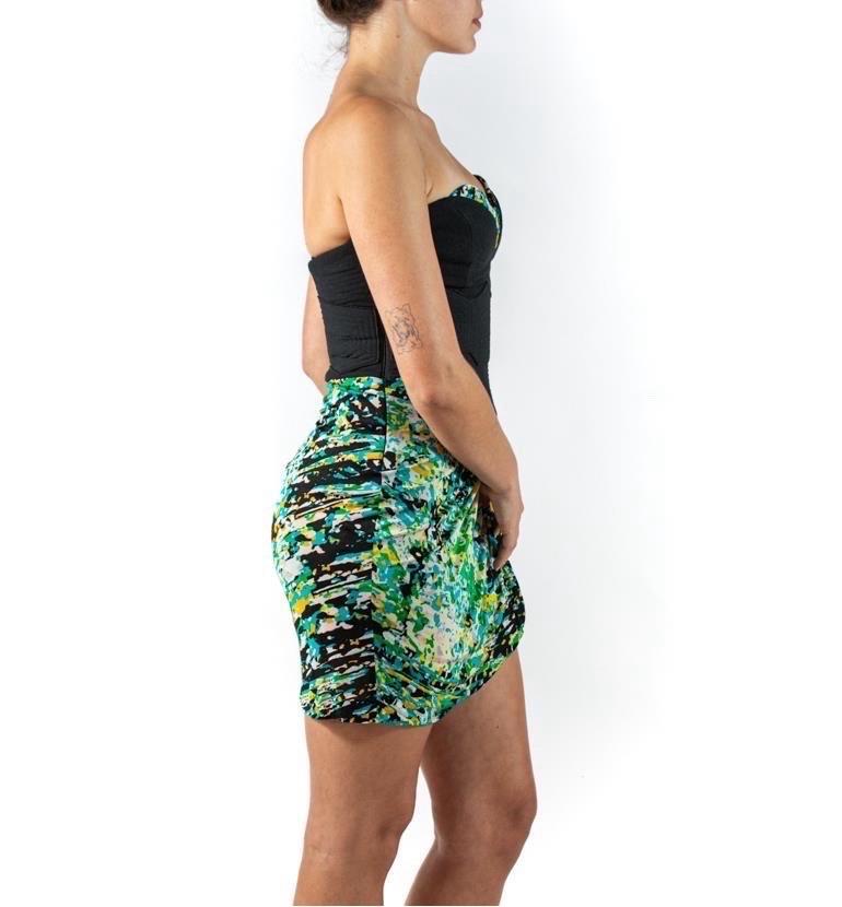 2000S Silk & Poly Strapless Cocktail Dress In Excellent Condition For Sale In New York, NY