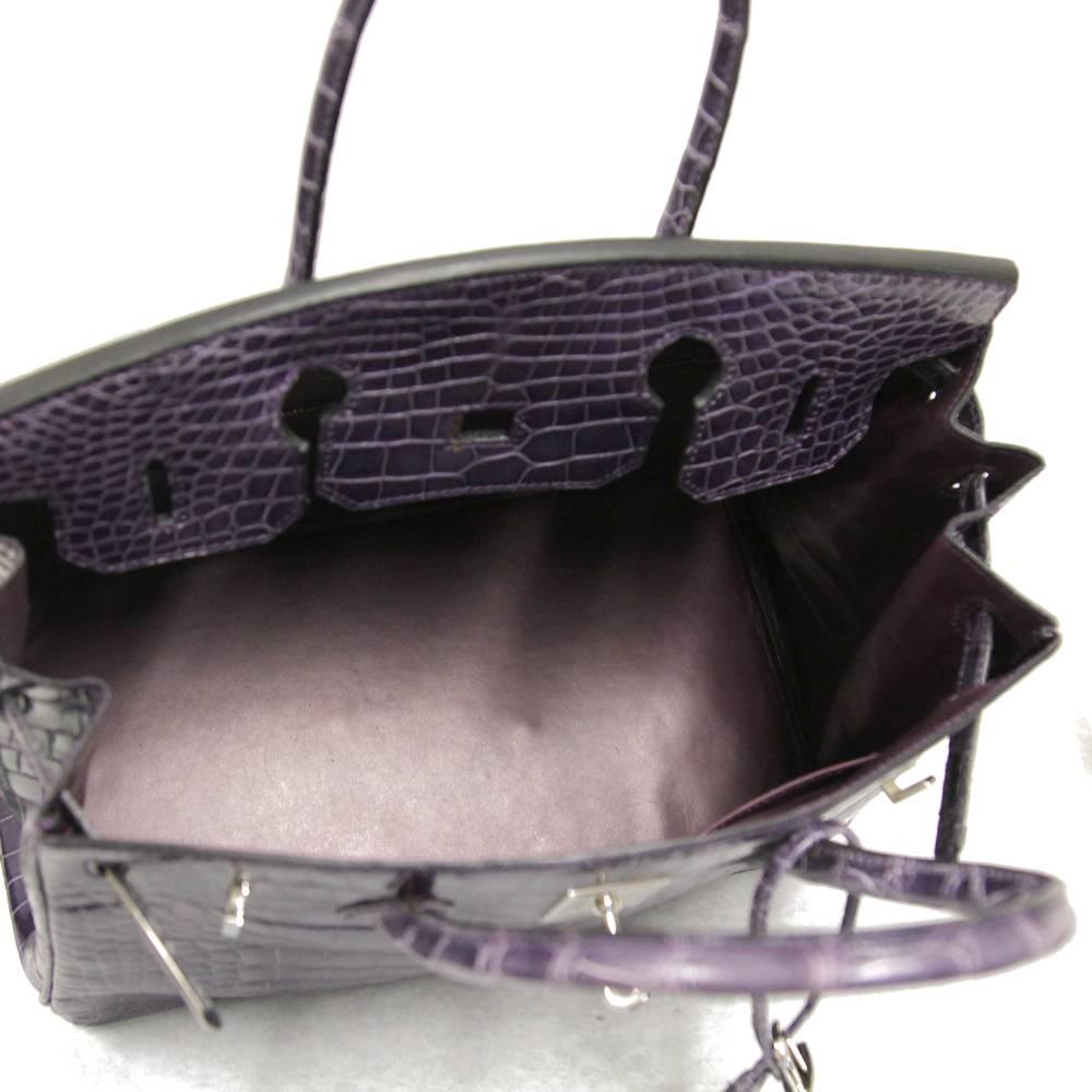 2000s Sirni Purple Crocodile Leather Bag 5