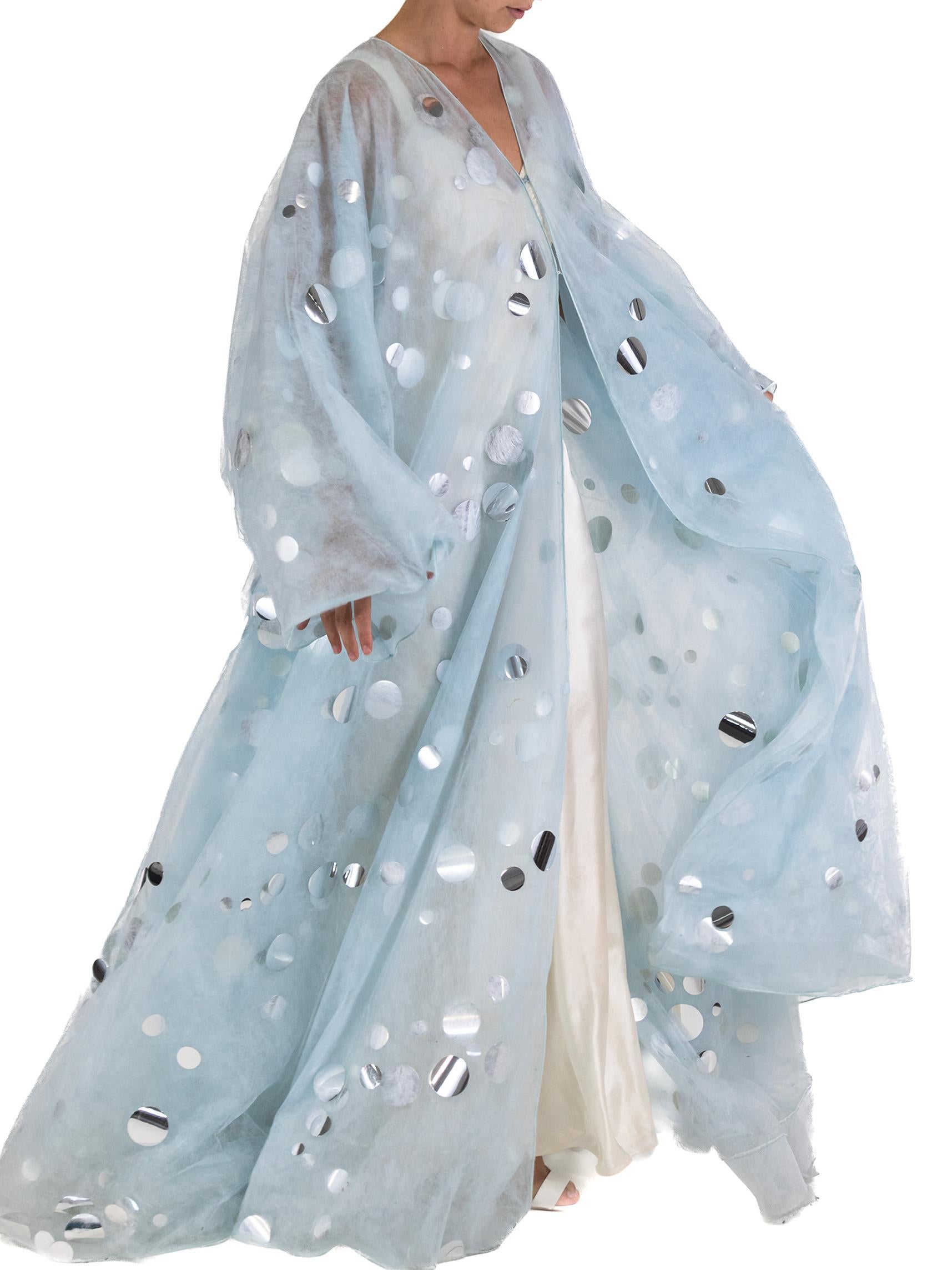 2000S Sky Blue & Silver Coat For Sale 4