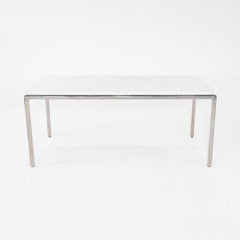 SOM Design per Decca anni 2000 Tavolo da pranzo in acciaio e marmo 36x72"