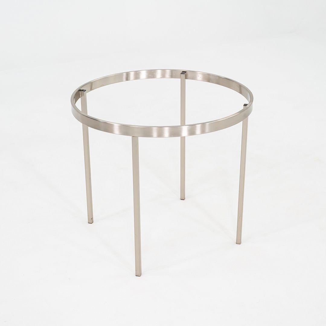 2000s Stainless Steel and Glass End Table Attributed to Geiger or Cumberland 27