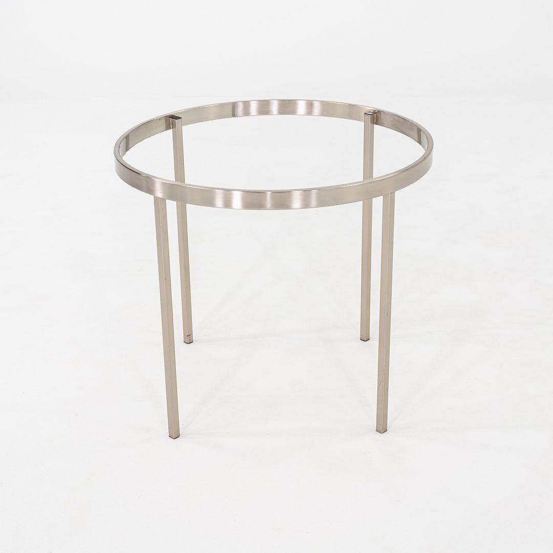 2000s Stainless Steel and Glass End Table Attributed to Geiger or Cumberland 27