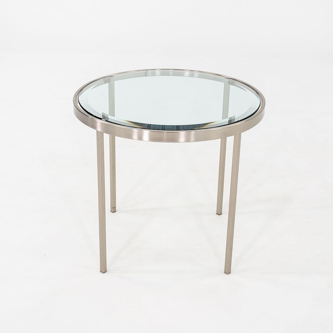 Moderno 2000s Stainless Steel and Glass End Table Attributed to Geiger or Cumberland 27
