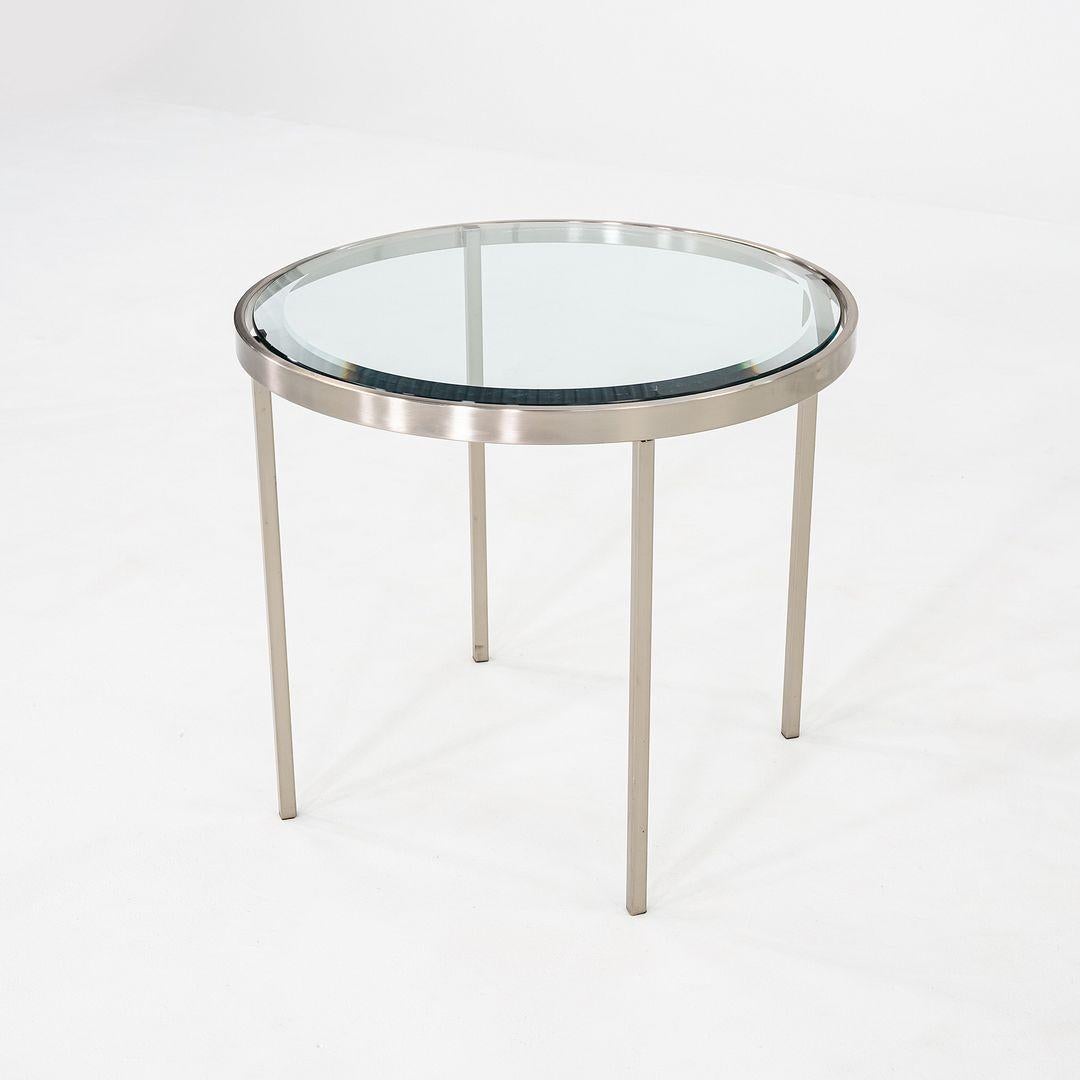 Sconosciuto 2000s Stainless Steel and Glass End Table Attributed to Geiger or Cumberland 27