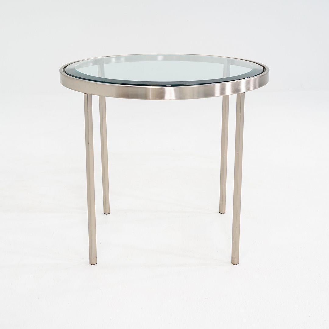 Acciaio 2000s Stainless Steel and Glass End Table Attributed to Geiger or Cumberland 27