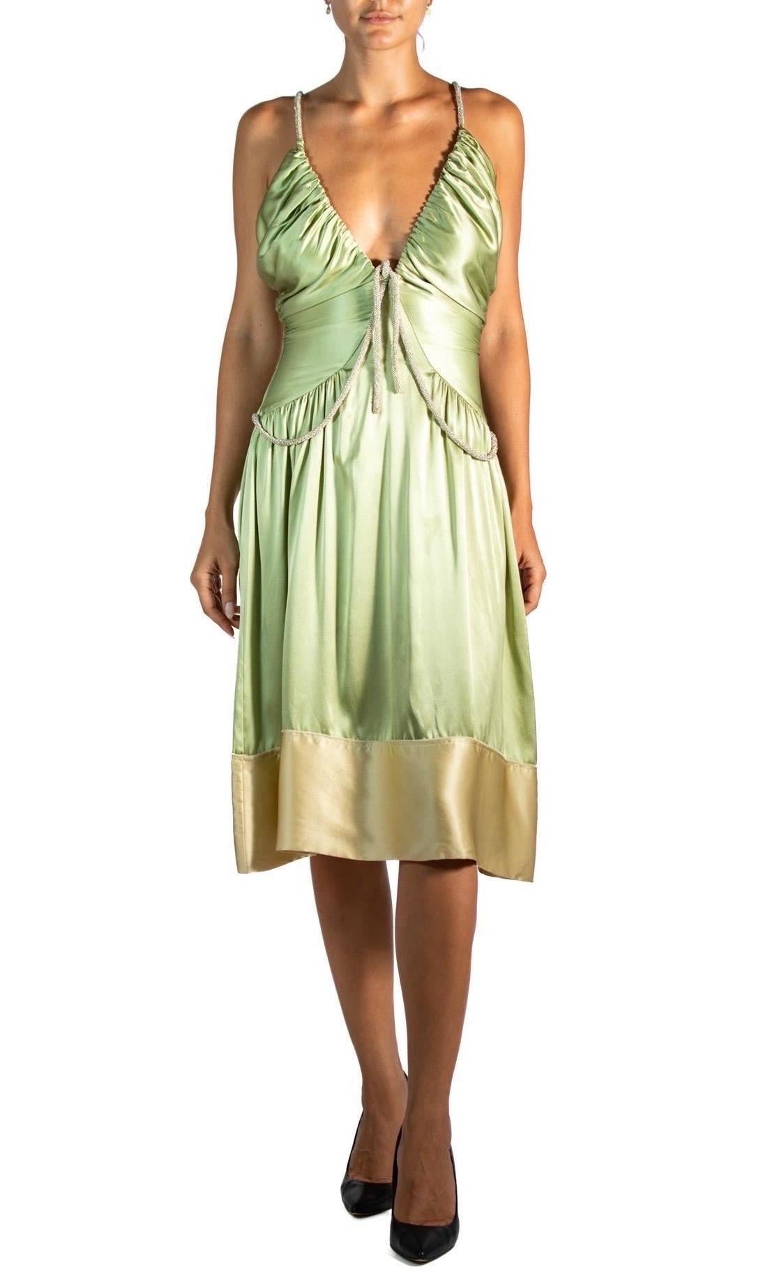 2000S  Stella Mccartney Chloe Light Green Silk Charmeuse Cocktail Dress With Silver Beaded Straps

MORPHEW VINTAGE represents the finest pieces of fashions past. Sourced from across the globe, dating as far back as a century. Each piece is selected