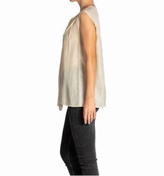 2000S STELLA MCCARTNEY Cream Light Weight Silk Shell Top With Giant Bow