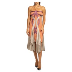 2000S STELLA MCCARTNEY Mixed Pinks Rayon & Silk Jersey Cocktail Dress