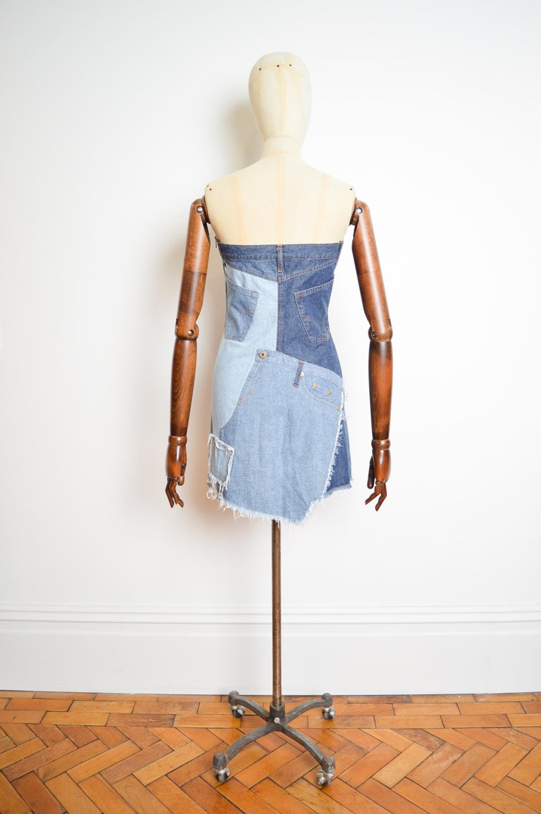 denim dress 2000s CHANEL Pre-Owned 1990-2000s CC-buttons Denim Shirtdress | Blue