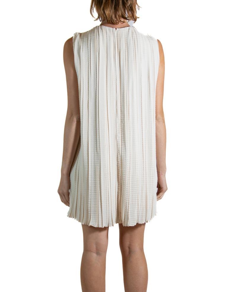 2000S THE ROW Cream Pleated Polyester Dress For Sale 2