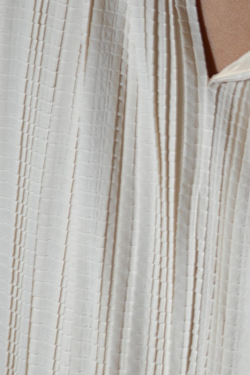 2000S THE ROW Cream Pleated Polyester Dress For Sale 4