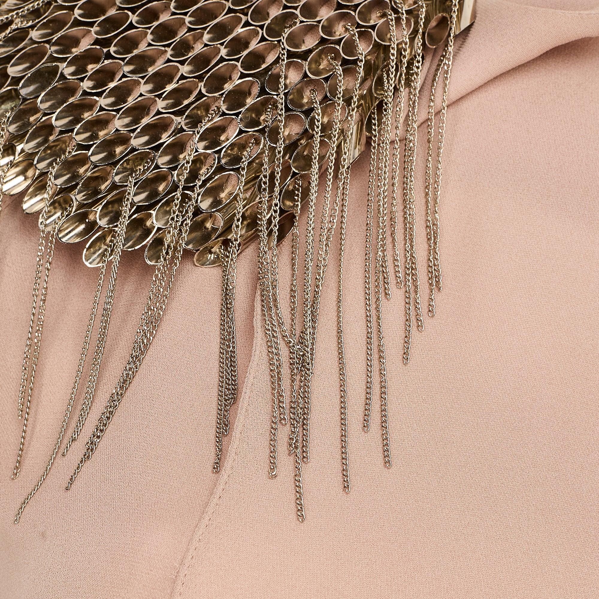 2000s Thierry Mugler Vestido de seda topo con hombros de tachuelas en Excelente estado para la venta en London, GB