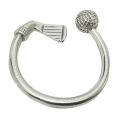 2000s Tiffany and Co Sterling Silver Golf Club Key Ring