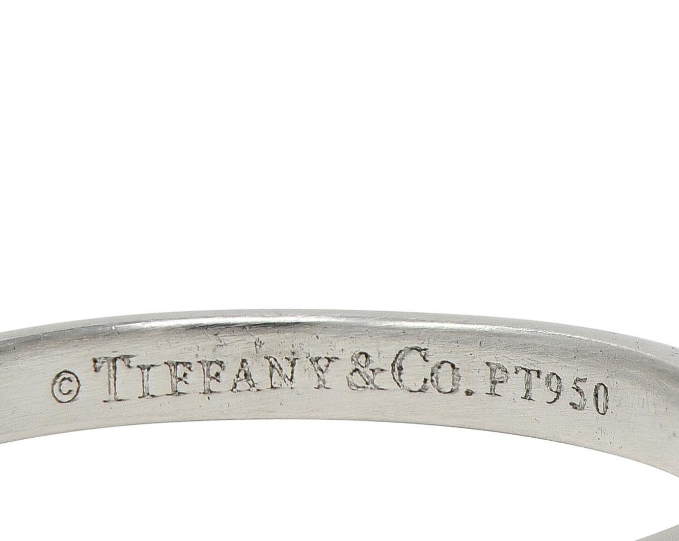 2000's Tiffany & Co. 0.53 CTW Princess Cut Diamond Platinum Engagement Ring In Excellent Condition For Sale In Philadelphia, PA