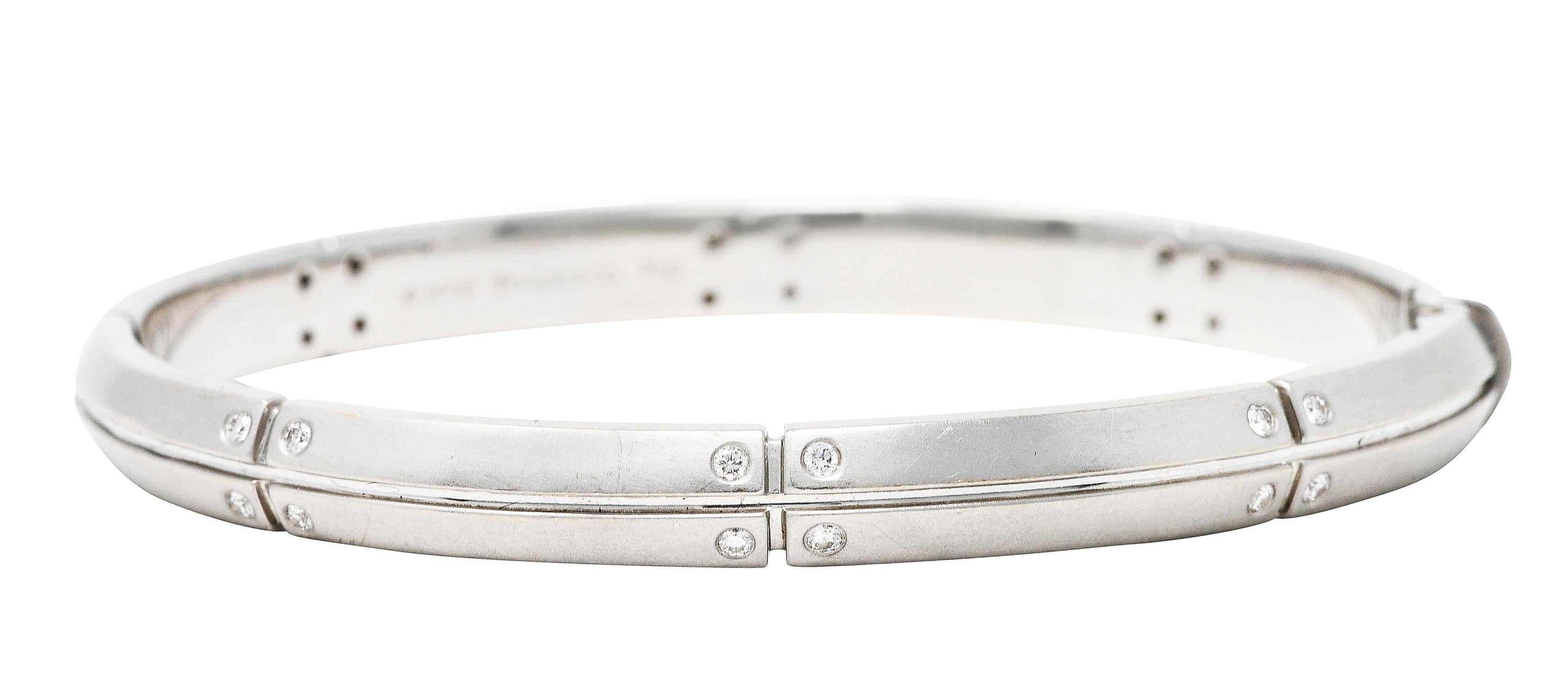 2000''s Tiffany & Co. Diamant-Armreif aus 18 Karat Weißgold mit Streifen für Damen oder Herren