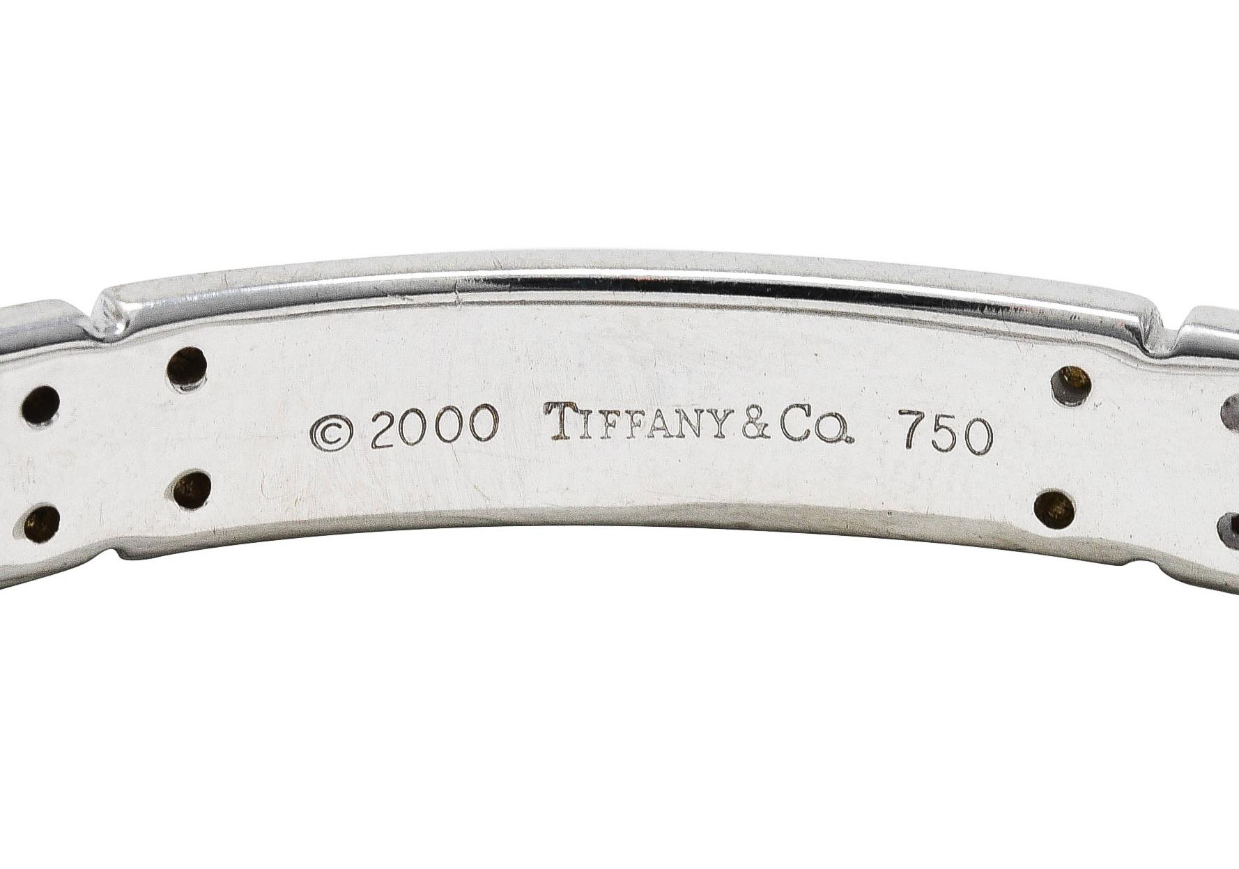 2000''s Tiffany & Co. Diamant-Armreif aus 18 Karat Weißgold mit Streifen 1