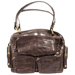 Guy Laroche Crocodile Print Leather Bag For Sale at 1stDibs