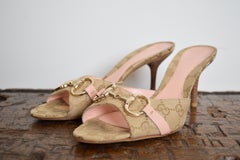 2000's Tom Ford era Gucci Horse bit Baby Pink Kitten Mules - Sandal High Heels