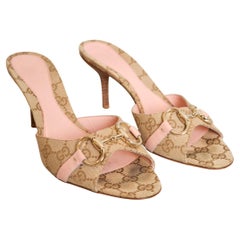 2000's Tom Ford era Gucci Horse bit Baby Pink Kitten Mules - Sandal High Heels