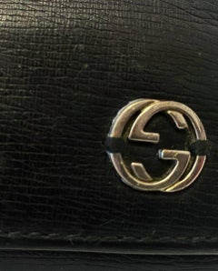 2000s GUCCI Tom Ford GG Black Leather Wallet Ring Key Case