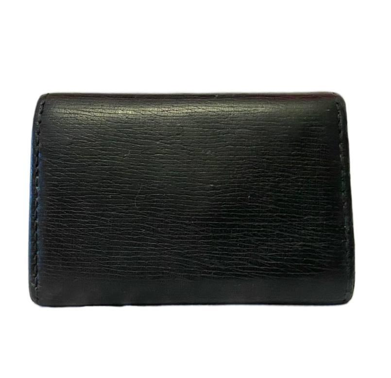 2000s GUCCI Tom Ford GG Ring Key Case Black Leather Wallet In Good Condition For Sale In London, GB