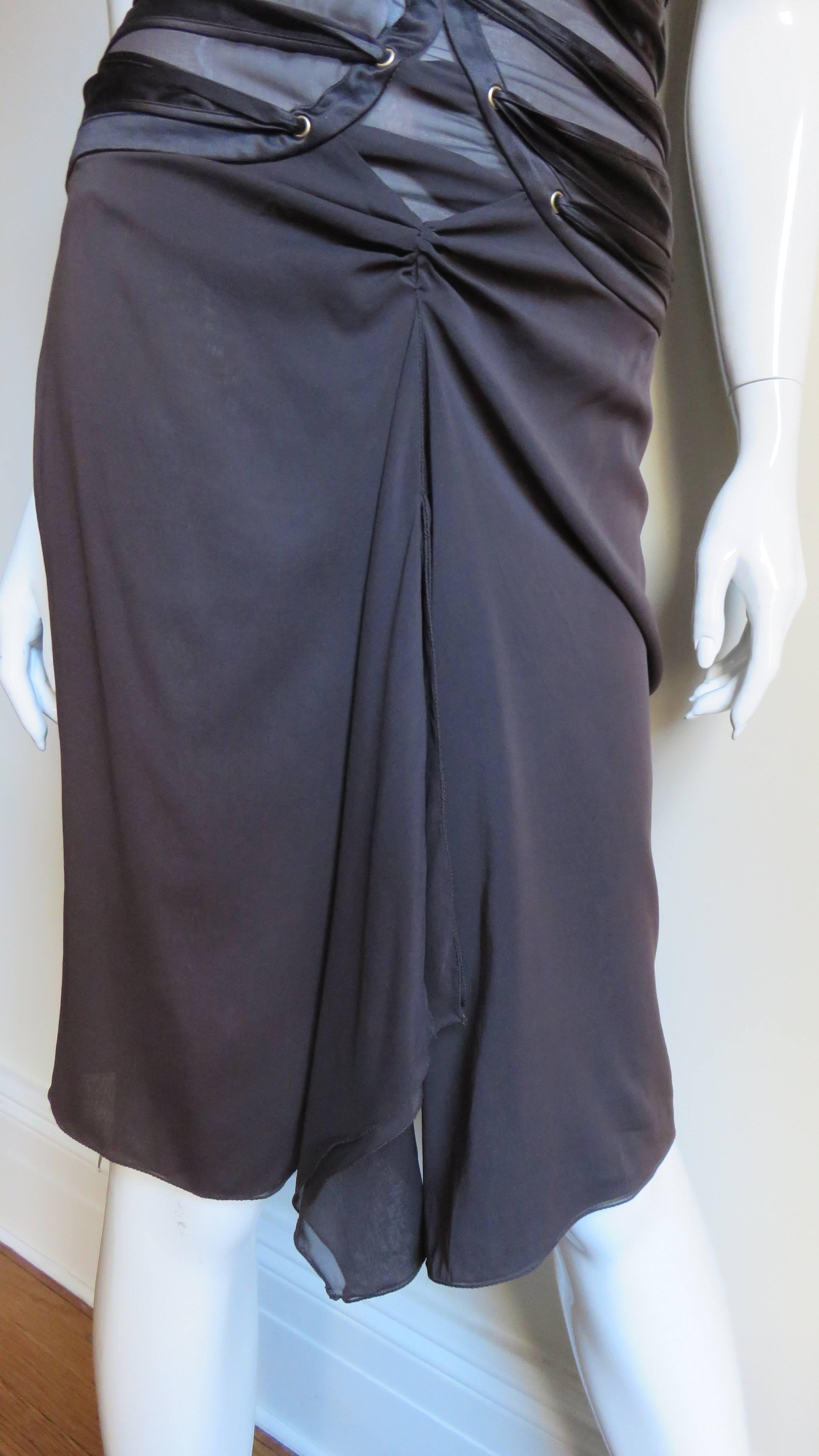 black silk halter dress