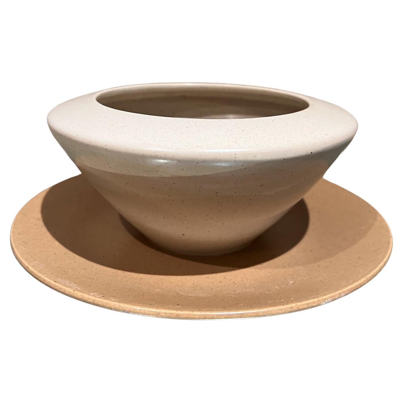 2000er Zweifarbige Sauciere und Untertasse Calif Tempo Metlox im Angebot