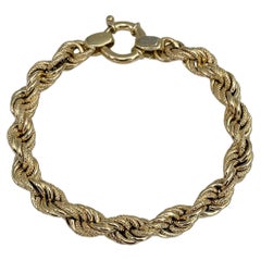 2000s UnoAErre 18 Karat Yellow Gold 17.27 Gram Twist Rope Chain Bracelet