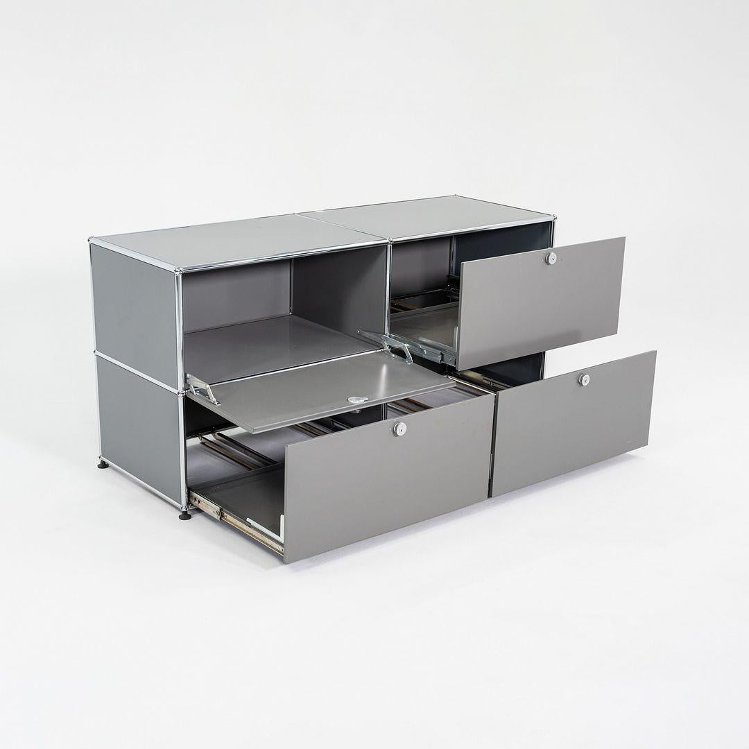 Moderne 2000s USM Haller 2x2 Credenza / Cabinet en Mid Gray 3x Disponible 20