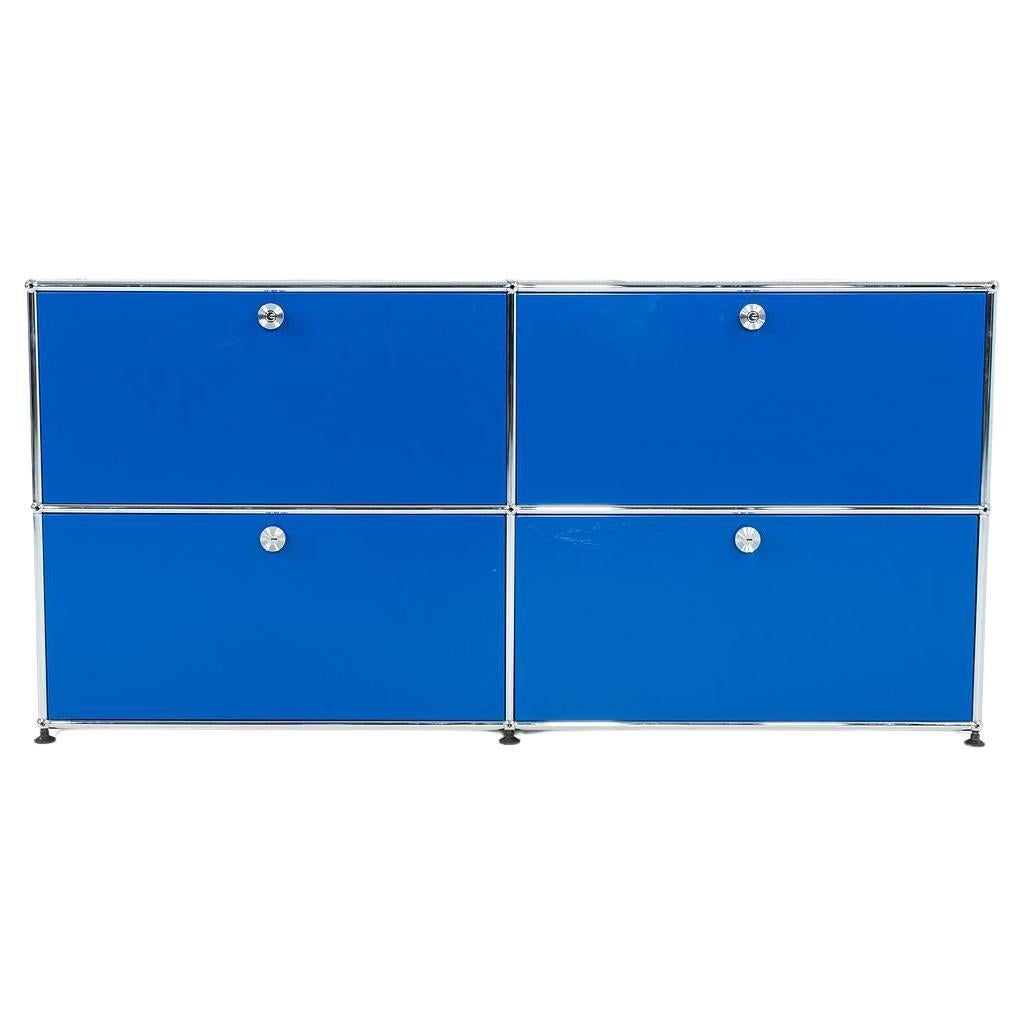 Années 2000 USM Haller Bleu 14x60x30 in E2 Crédence / armoire à 4 portes