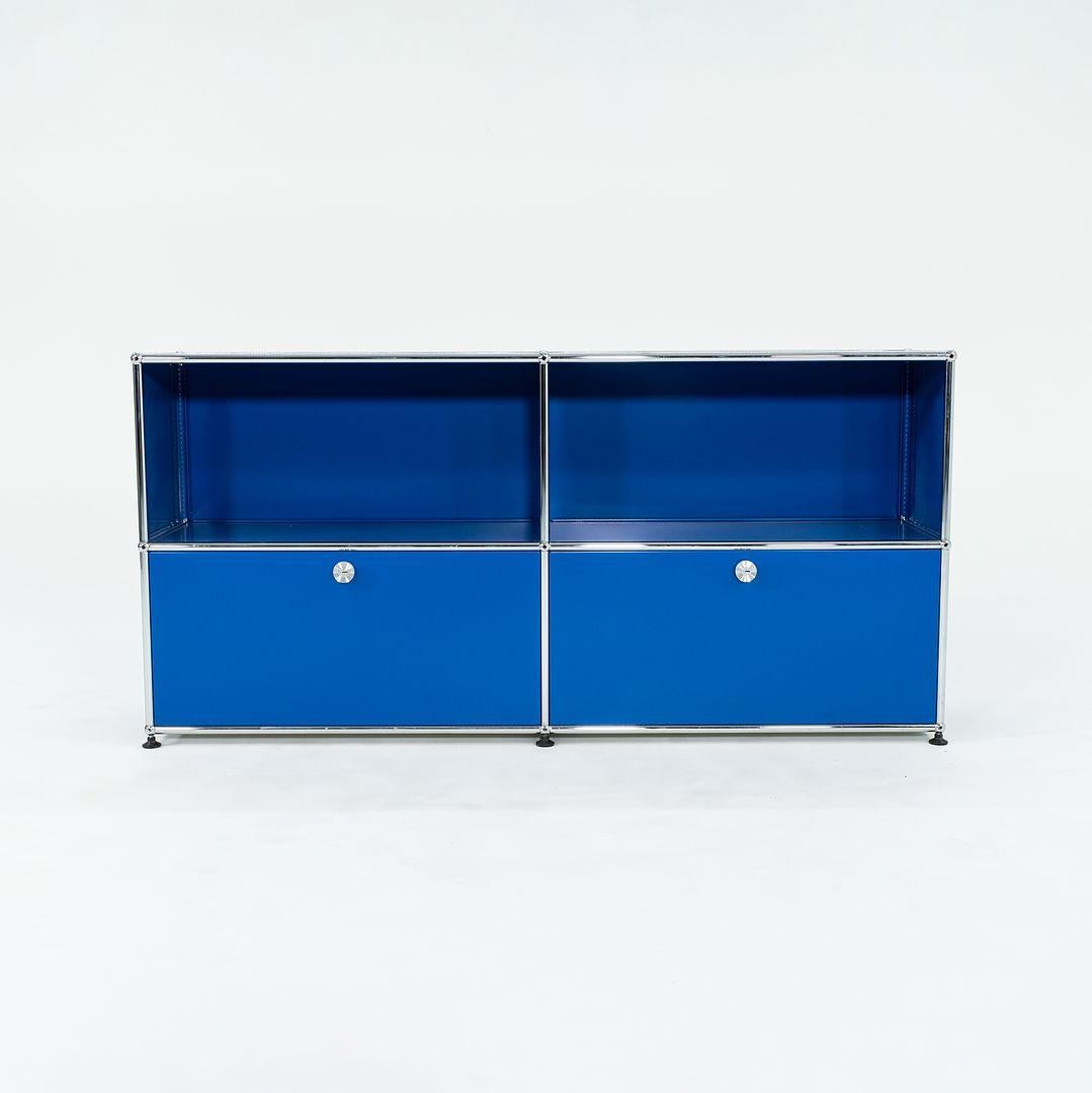 Acciaio Usm Haller 2000 Blu C2A Credenza / Armadio con 2x cassetti estraibili in vendita