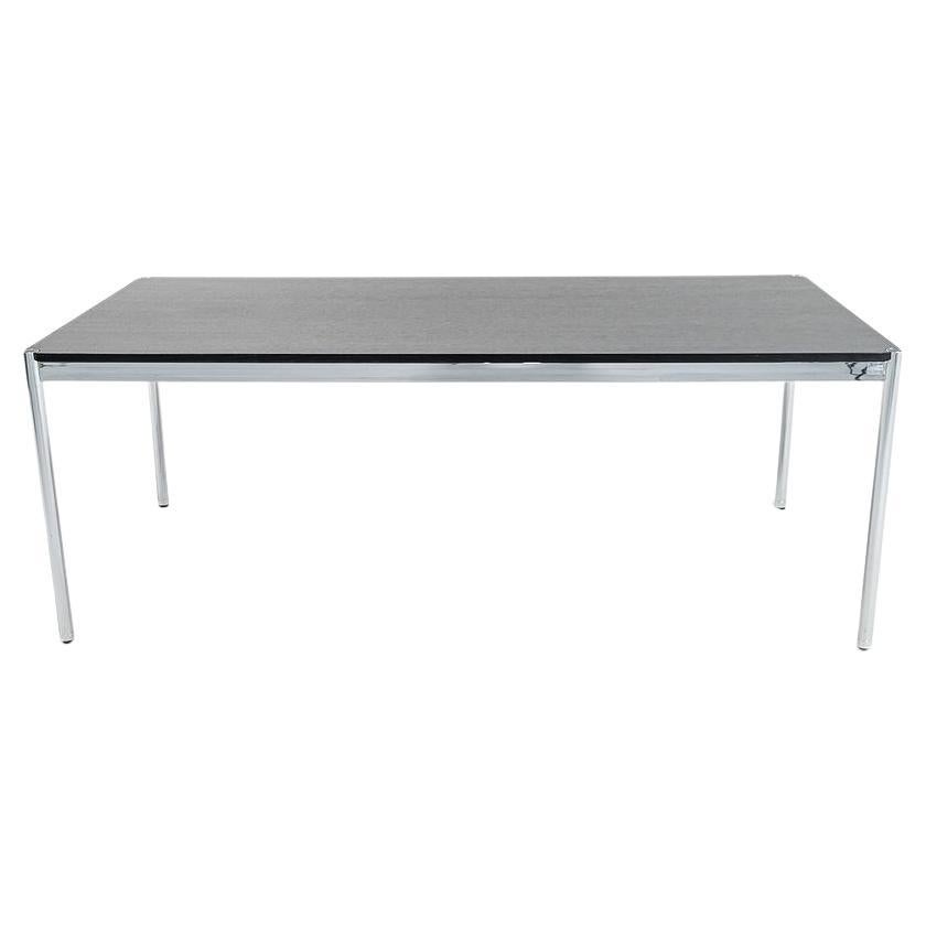 2000s USM Haller T 79 x 39 in Dining Table / Desk with Ebonized Wood Top