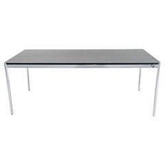Used 2000s USM Haller T 79 x 39 in Dining Table / Desk with Ebonized Wood Top