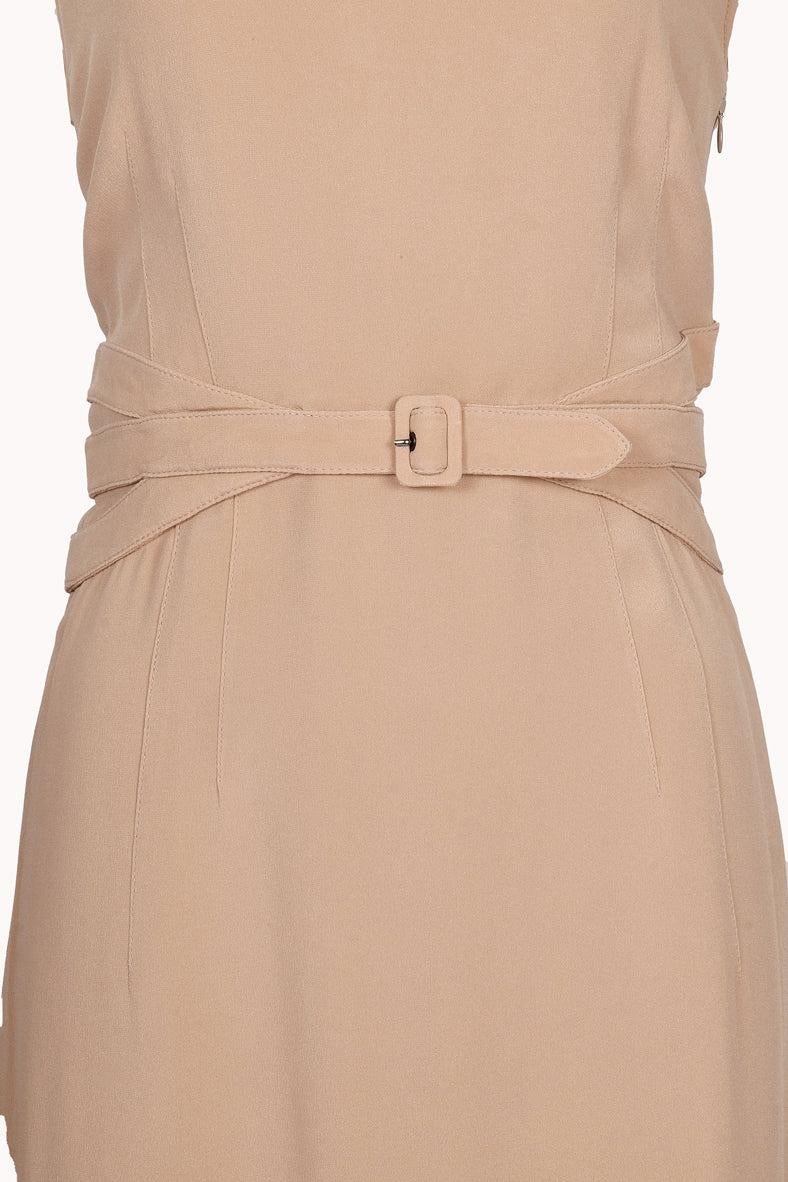 2000s Valentino Beige Dress In Good Condition For Sale In Brooklyn, NY