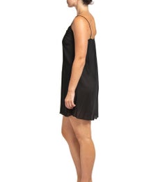 2000S VALENTINO Black Silk Blend Straight Cut Mini Slip